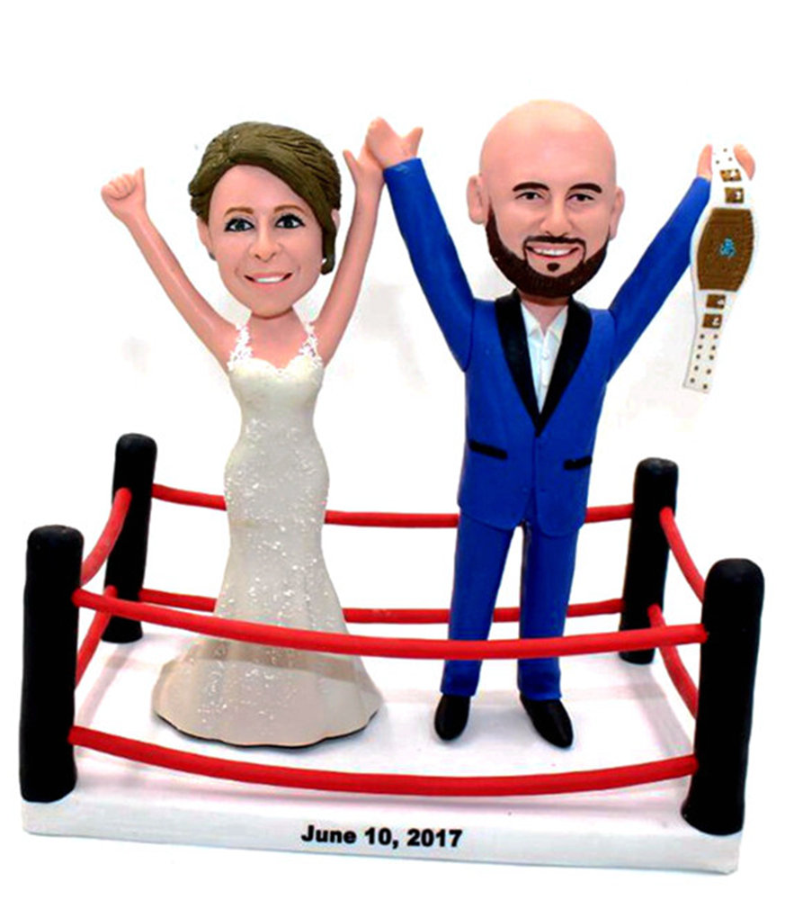 Custom wedding cake toppers Wrestling cake topper